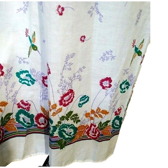 Vintage 70s maxi long peasant white floral romantic nightgown - Picture 8 of 9